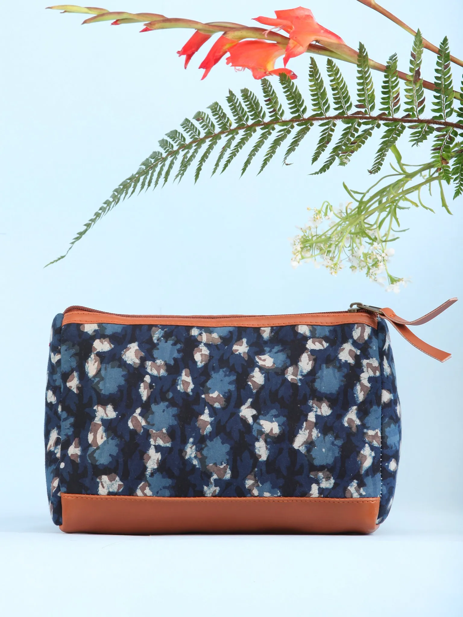 Indigo Black Hand Block Printed Utility Bag - B1611