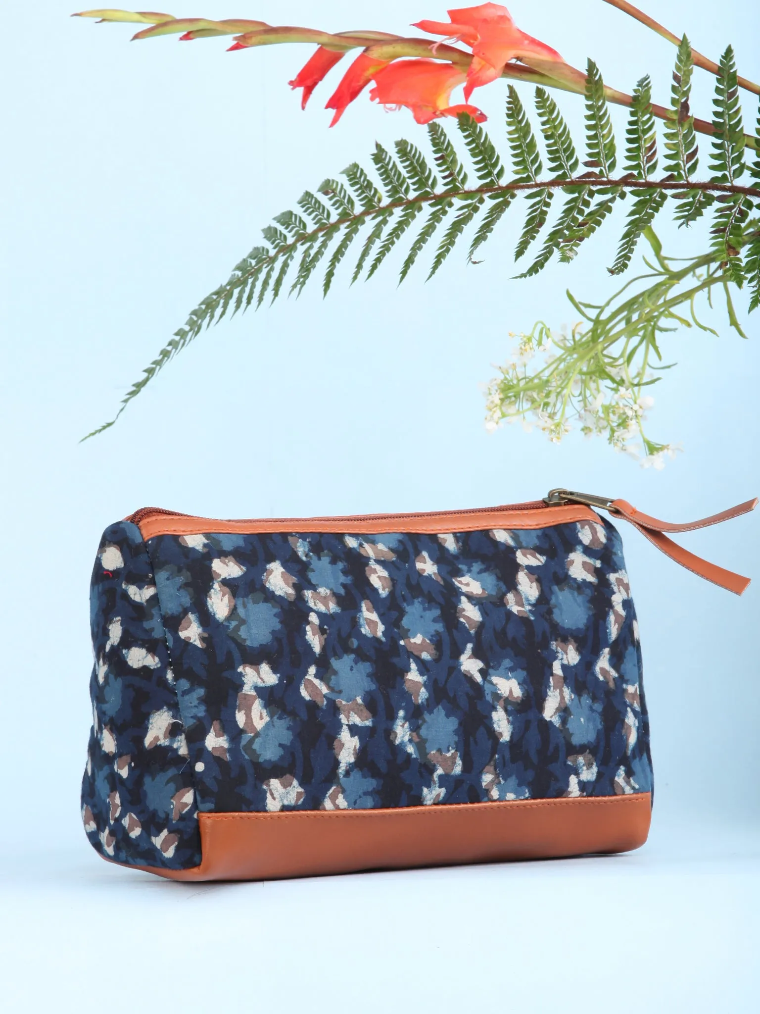 Indigo Black Hand Block Printed Utility Bag - B1611