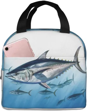 Insulated Lunch Bag Bluefin Tuna Thunnus Lunch Box for women Men Reusable Leakproof Lunch Cooler Bag for Picnic Work
