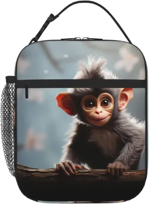 Insulated Lunch Bag for Women Men cute monkey Lunch Box Leakproof Reusable Lunch Cooler Tote for Work Travel Picnic Outdoor