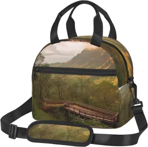 Insulated Lunch Bag Lunch Box for Women Men Leakproof Thermal Lunch Tote Bag with Adjustable Shoulder Strap Lunch Cooler Bag Wilderness Park Reusable Lunch Container for Travel