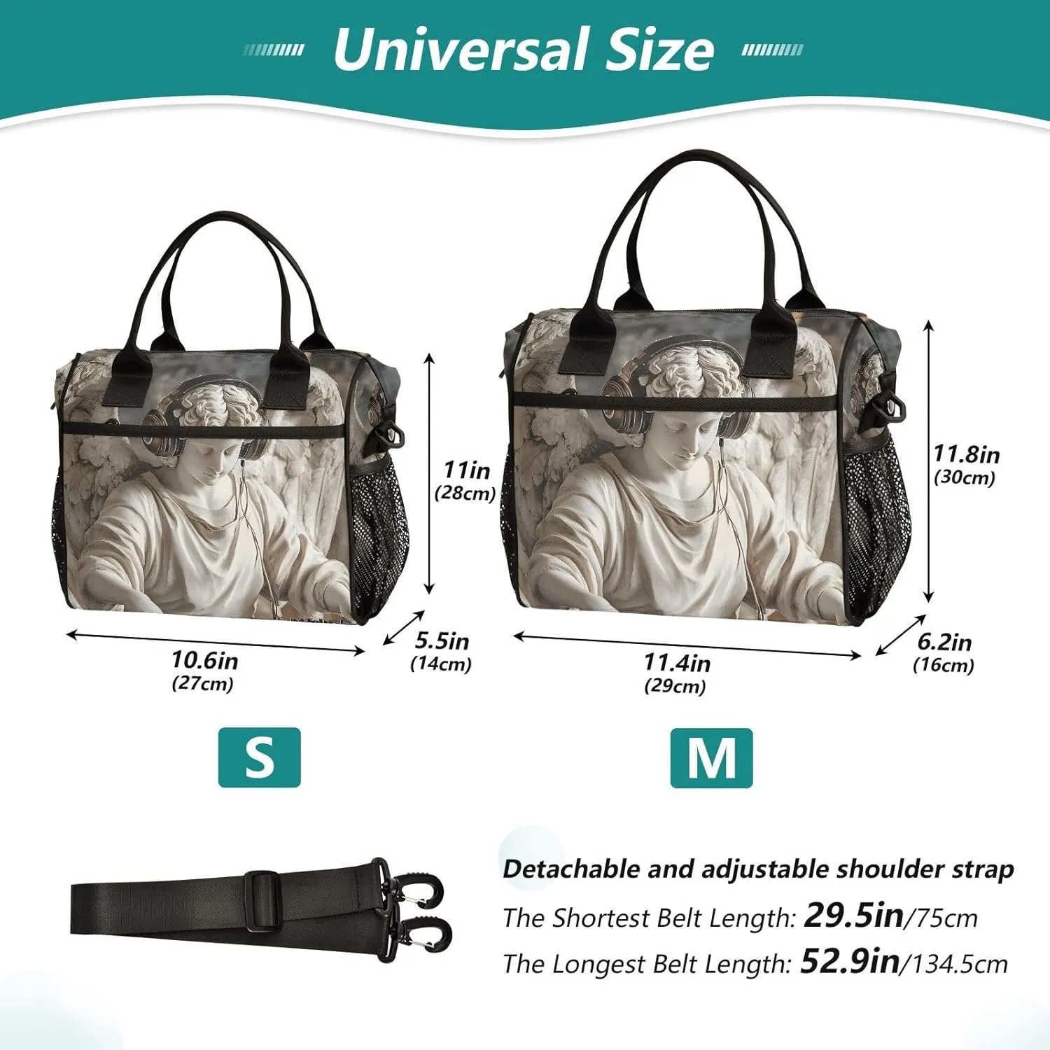 Insulated Lunch Bag Statue Dj for Women Men Leakproof Thermal Lunch Box Cooler Bag for Office, Outdoor, Travel Medium