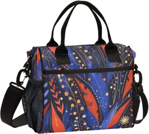 Insulated Lunch Bag Women - Golden Leaf Symphony Dandelion Lunch Box for Men, Leak Resistant, Adjustable Shoulder Strap, Durability Nylon, for Work, Travel, Outdoor Activities