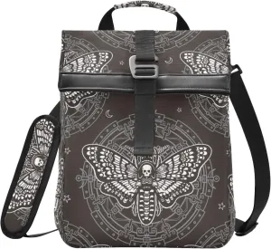 Insulated Lunch Bags Women Men, Skull Butterfly Black Portable Reusable Thermal Meal Tote Cooler Bag Organizer, Adjustable Shoulder Strap, Handle