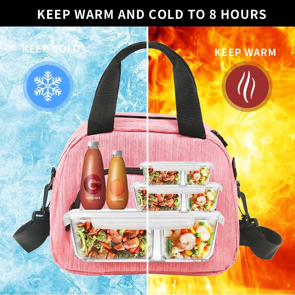 Insulated Lunch Box For Girls Small Lunch Bag Adult Women Work Kawaii Lunch Tote For Teen School Cute Compact Lunch Pail Keep Warm Lunch Pale For Ladies Teacher
