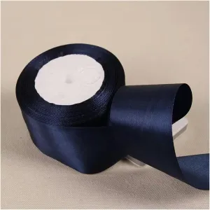 Ivory Satin,Christmas Ribbons, Stain Wrap Ribbon Decorative Ribbon Silk Satin Ribbons Christmas Wedding Decoration Wrapping Wine Red Ribbons(Navy Blue,6mm)