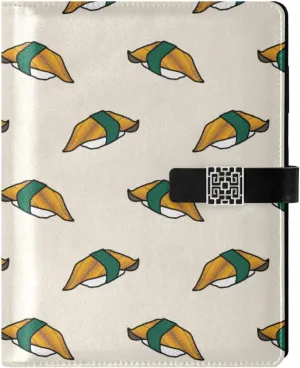 Japanese Sushi Pastel Background PU Leather Notebook Binder A5 6 Ring Refillable Journal with Magnetic Buckle Closure Travel Planner Notebook Binder for Business Cards,Office,