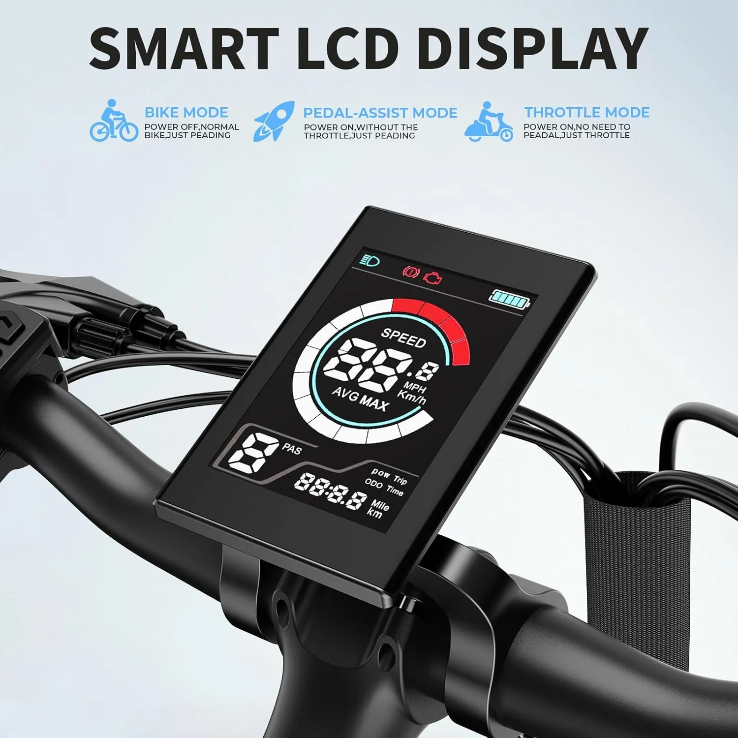 Jasion Roamer Electric Bike for Adults 1200W Peak Motor 528WH Removable Battery,up to 60miles 28MPH City Cruiser Ebike,26'' Commuter E Bike, 7-Speed Gears and Front Suspension Bicycles