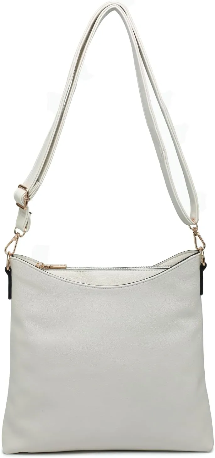 JEN & CO. Emma Crossbody Bags for Women Trendy Vegan Leather Purses Shoulder Handbags with Adjustable Strap