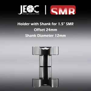 JEOC Magnetic Holder with Shank for 1.5" SMR, 24mm offset, 12mm Shank diameter, 1.5" Ball Probe Seat, Laser Tracker SMR Pin Nest