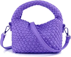 JINMANXUE Small Hand Woven Handbags for Women Shoulder Crossbody Bag Purses Cassual Top Handle Bags Hobo Curved Tote Bag