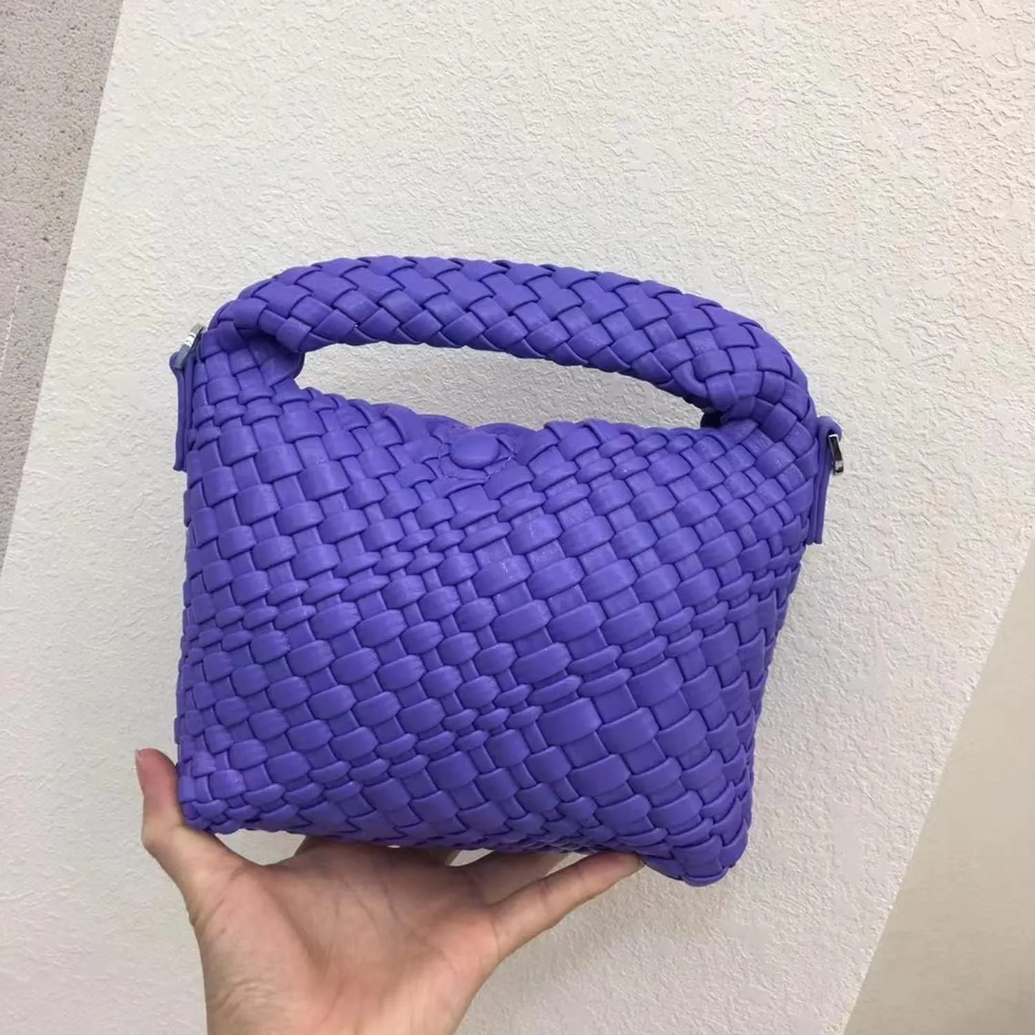 JINMANXUE Small Hand Woven Handbags for Women Shoulder Crossbody Bag Purses Cassual Top Handle Bags Hobo Curved Tote Bag