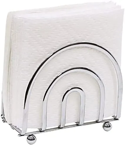 Joey'z Chrome Napkin Holder for Kitchen Countertops and Dining Table - Arch Design