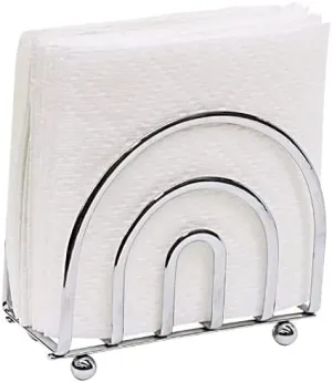 Joey'z Chrome Napkin Holder for Kitchen Countertops and Dining Table - Arch Design