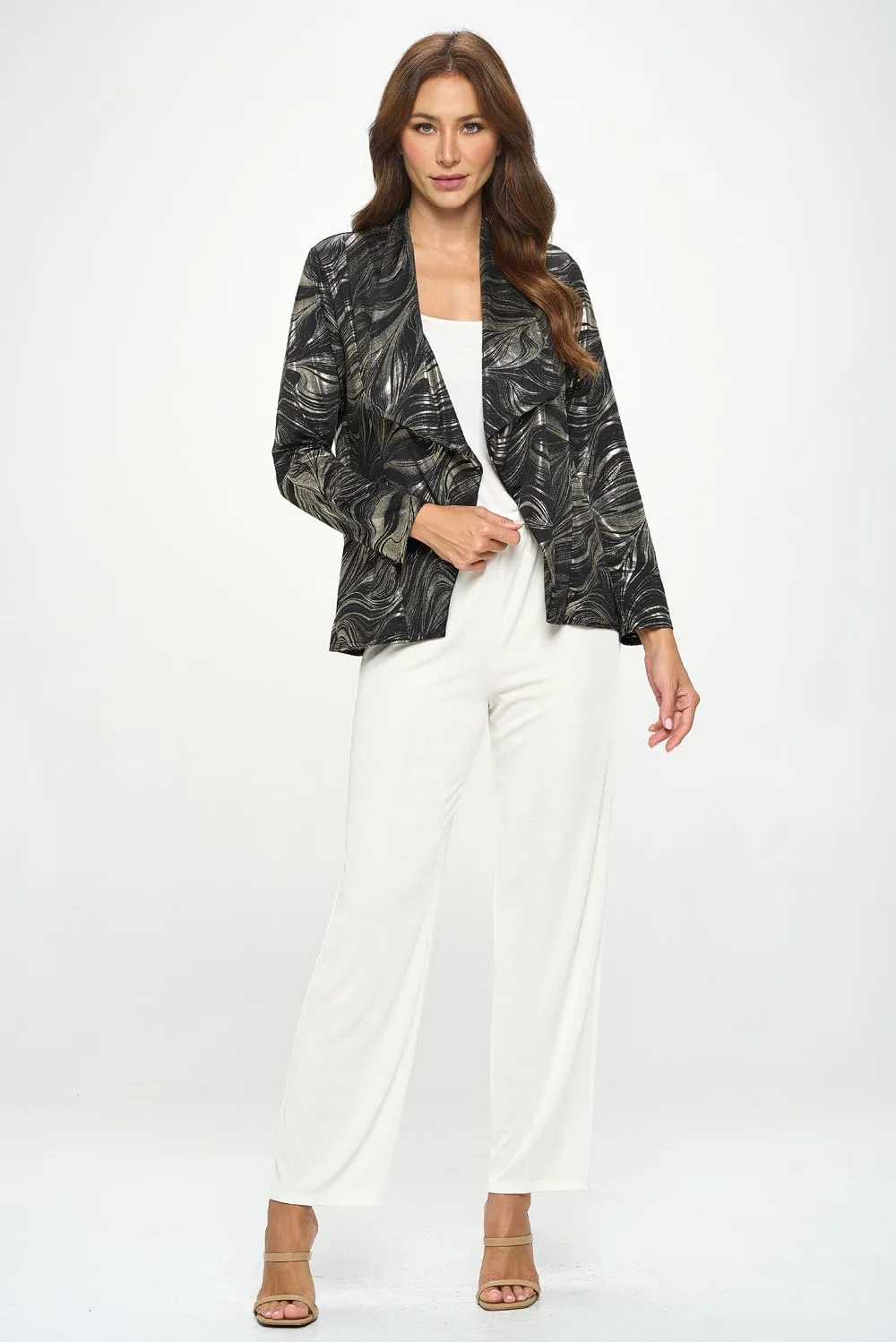Jostar Women's Pleather Jacket - Snake Skin Look Long Sleeve Faux Leather Coat