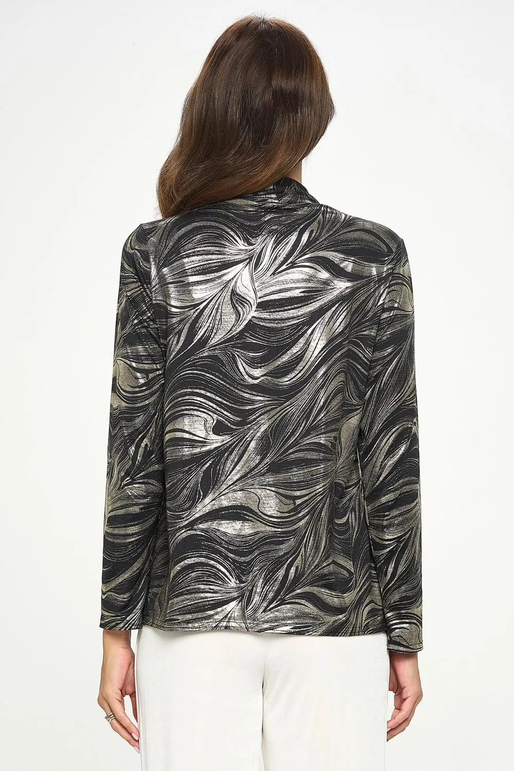 Jostar Women's Pleather Jacket - Snake Skin Look Long Sleeve Faux Leather Coat