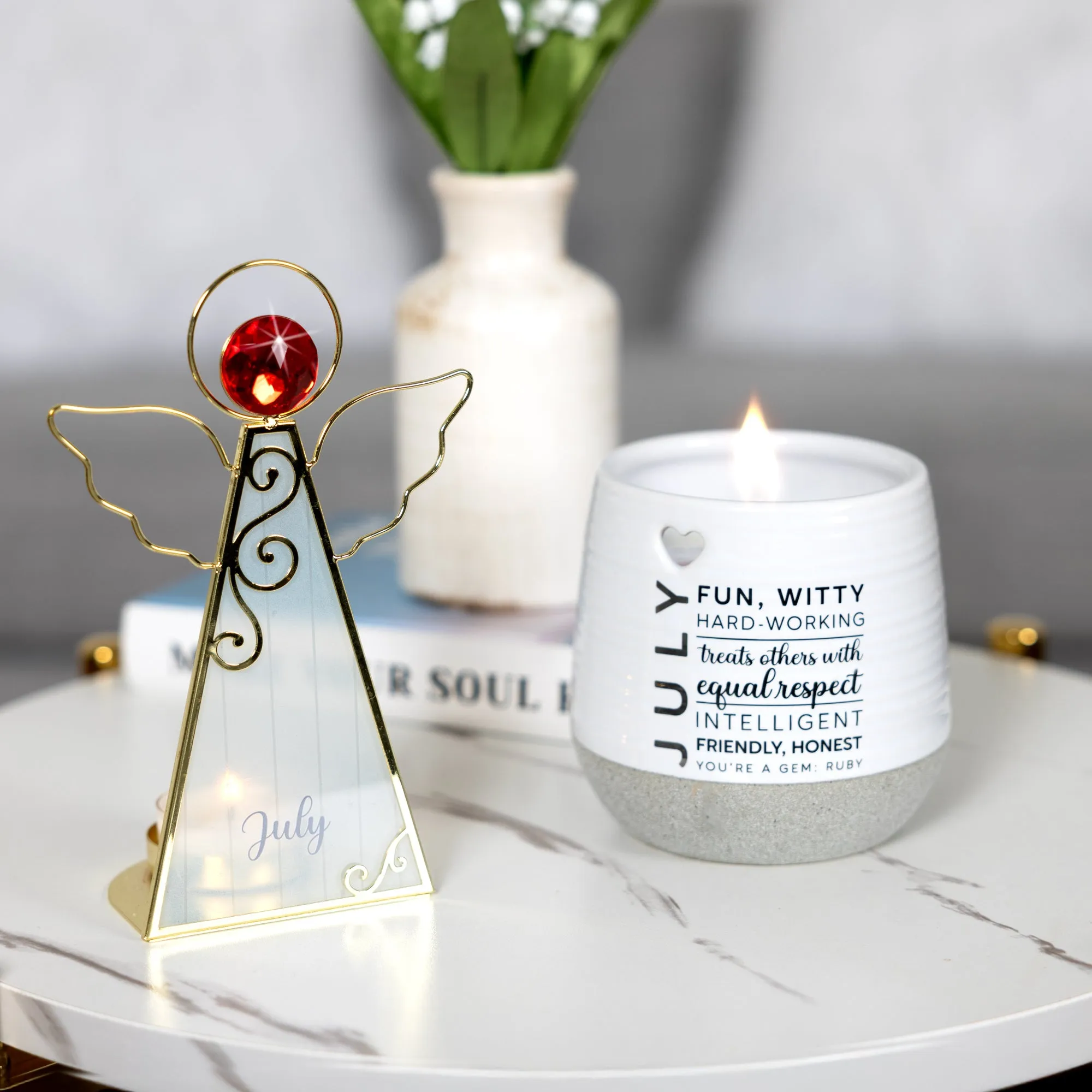 July 6.5" Monthly Angel Tea Light Holder