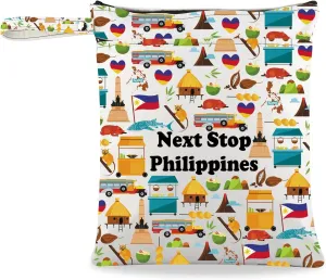JXGZSO Philippines Trip Culture Gift Next Stop Philippines Cosmetic Bag Philippines Vacation Makeup Bag Traveler Gift