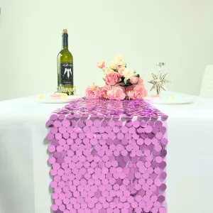 JYFLZQ Purple Sequin Table Runner 12x108 Inch 1 Pack Glitter Payette Metallic Table Runners for Birthday Weddings Christmas Party Event