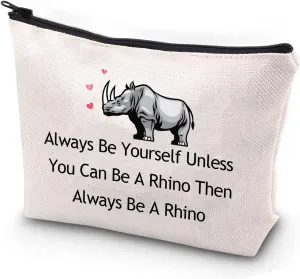 JYTAPP Rhinoceros Gifts Animal Rhino Makeup Bag Rhino Lover Gifts Rhino Travel Toiletry Bag Rhinoceros Lover Gifts
