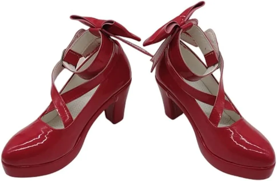 Kaname Madoka Shoes Cosplay Madoka Magica Shoes Boots Red Women Halloween