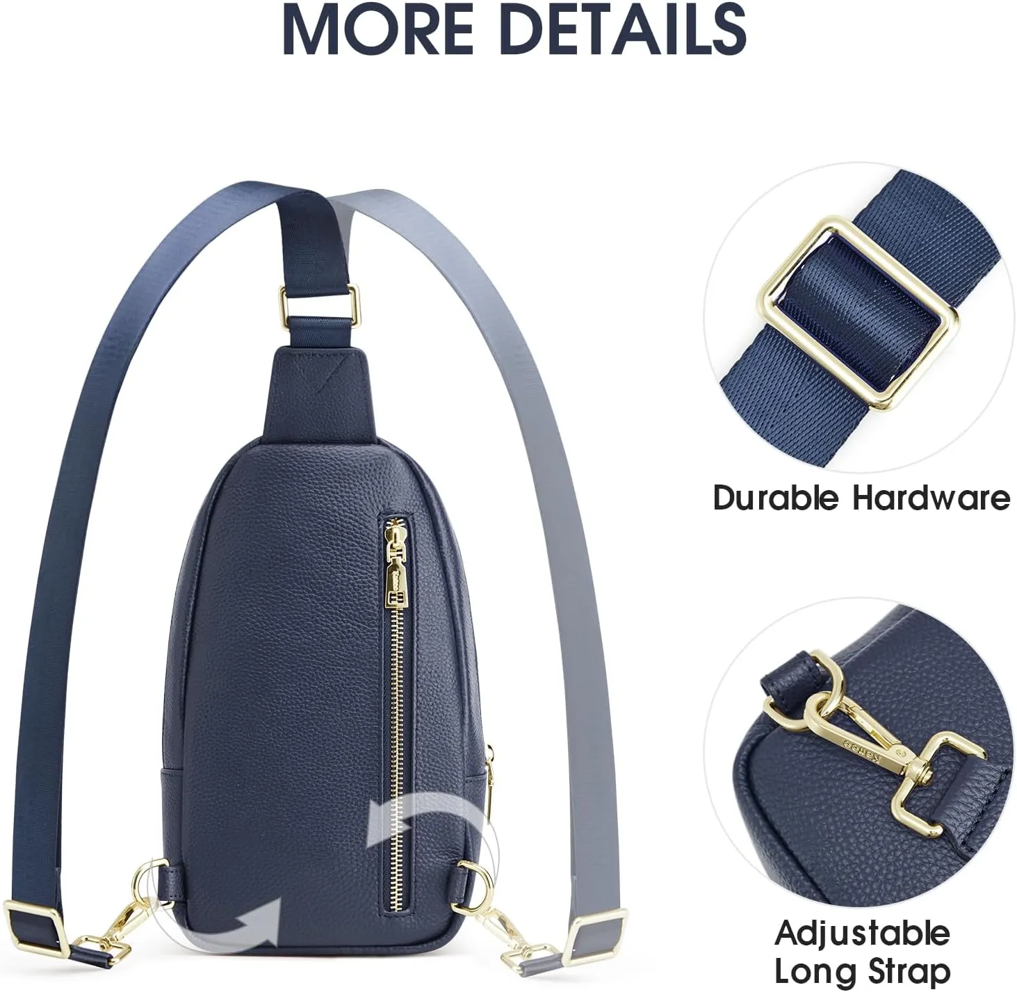 Kattee Sling Bag for Women Crossbody, Soft Leather Fanny Packs for Women, Small Crossbody Chest Bag with RFID Blocking