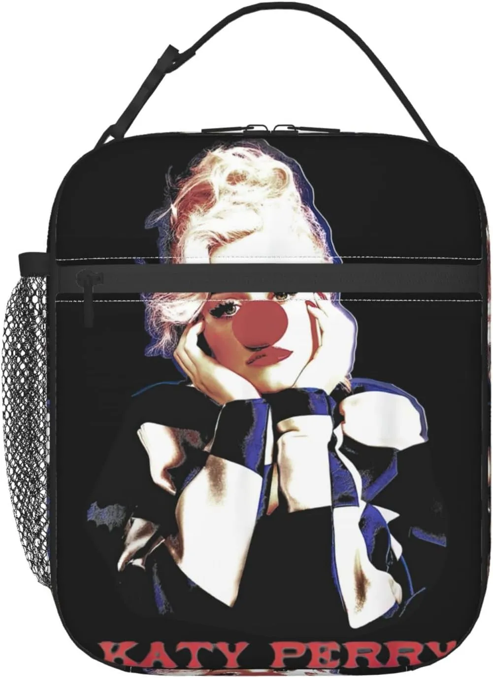Katy Great Artist Perry Lunch Bags Reusable Lunch Box Large Leakproof Tote Bag for Women Men Lunch Container Meal Holder with Side Pocket Lightweight Handbag Lunch Zipper Cooler Bag for Work
