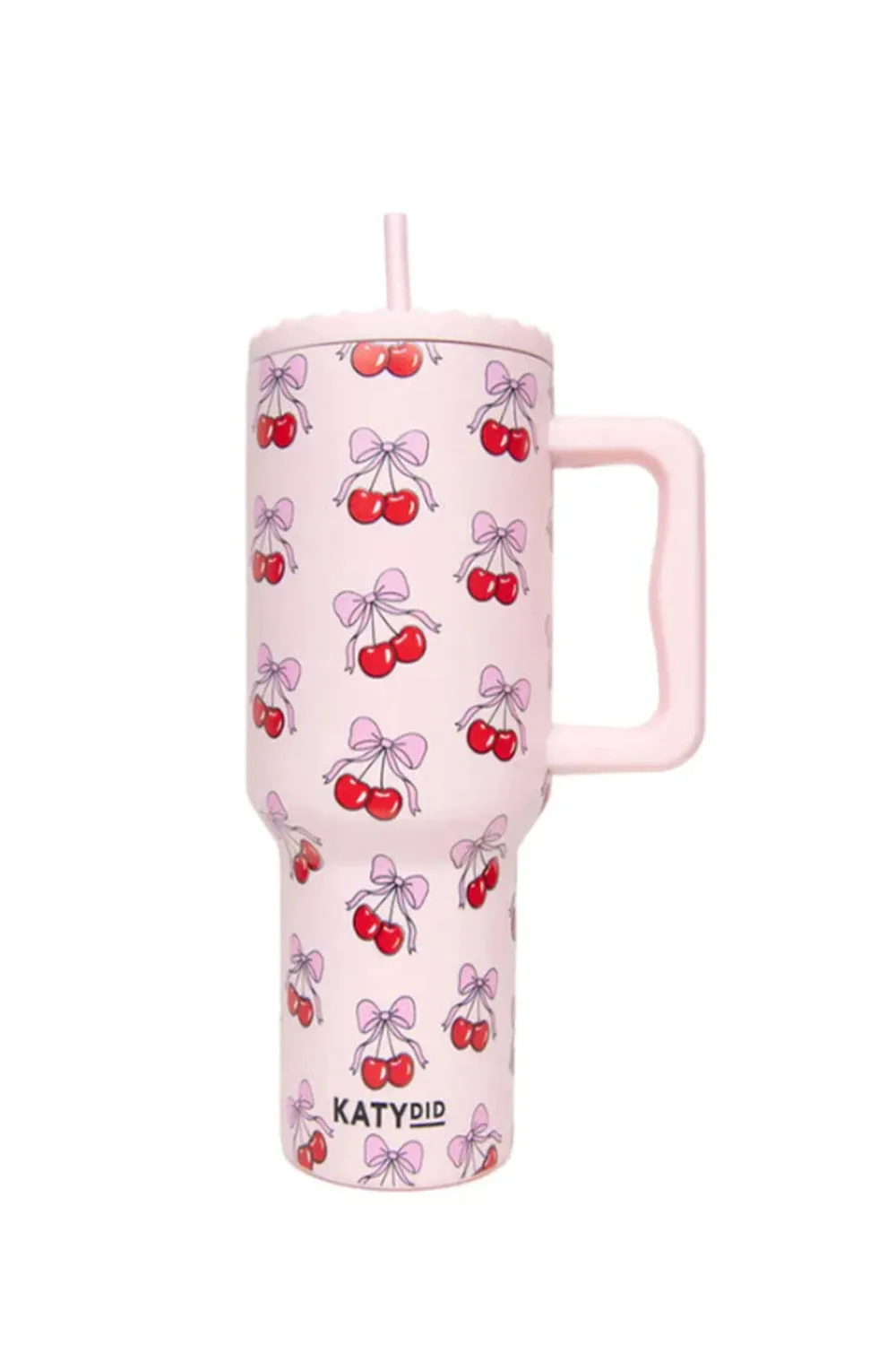Katydid Cherry Bow 38 oz Tumbler in Pink | KDC-TUMB-66-LPK
