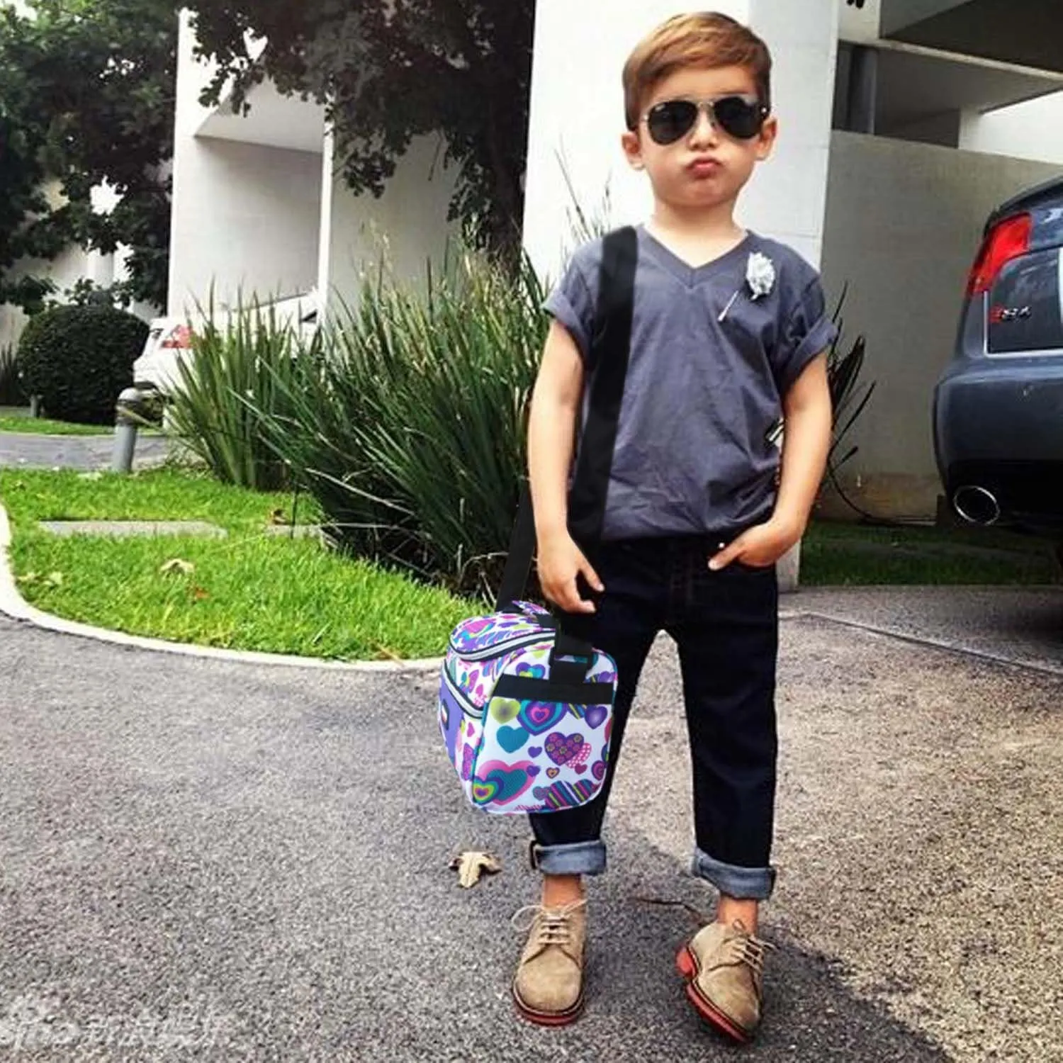 Kids Lunch Bag insulated Lunch Box Cooler Bento Bags for School Work/Girls Boys Children Student with Adjustable Strap