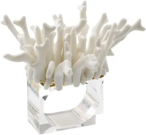 Kim Seybert Amalfi Napkin Ring in White, Set of 4