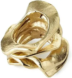 Kim Seybert Flux Napkin Ring Gold - Set of 4