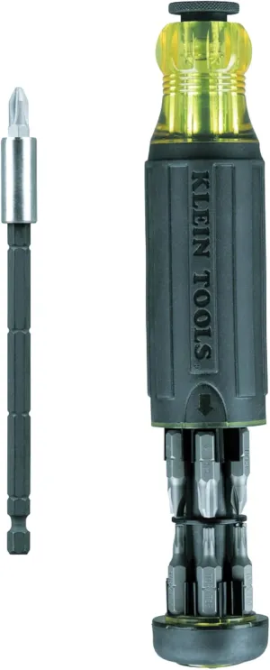 Klein Tools 32303 Multi-Bit Screwdriver / Nut Driver, Impact Rated 14-in-1 Magnetic Screwdriver Set Phillips, Slotted, Square, Combo, Torx