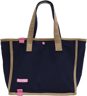 Korean version women's canvas handbag, women's casual and artistic contrasting canvas shopping bag, shoulder bag