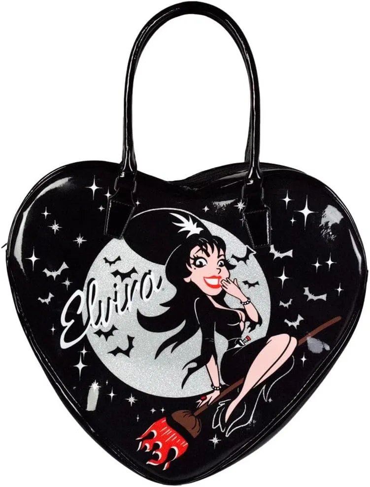 kreepsville 666 Elvira Mistress of the Dark Bewitched Sparkle Heart Handbag Large Purse