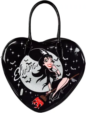 kreepsville 666 Elvira Mistress of the Dark Bewitched Sparkle Heart Handbag Large Purse