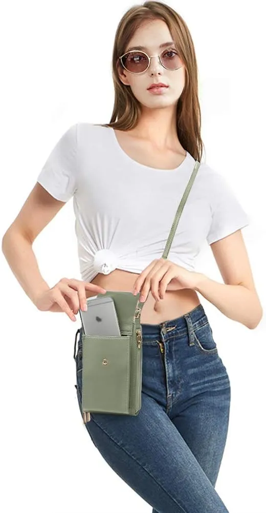 KUKOO Small Crossbody Bag Cell Phone Purse Wallet with Credit Card Slots for Women