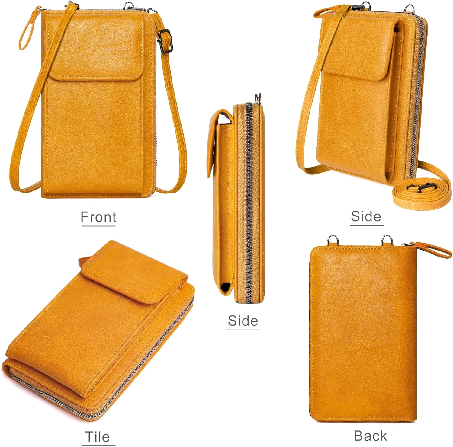 KUKOO Small Crossbody Bags for Women PU Leather Cell Phone Purse Wallet with Credit Card Slots