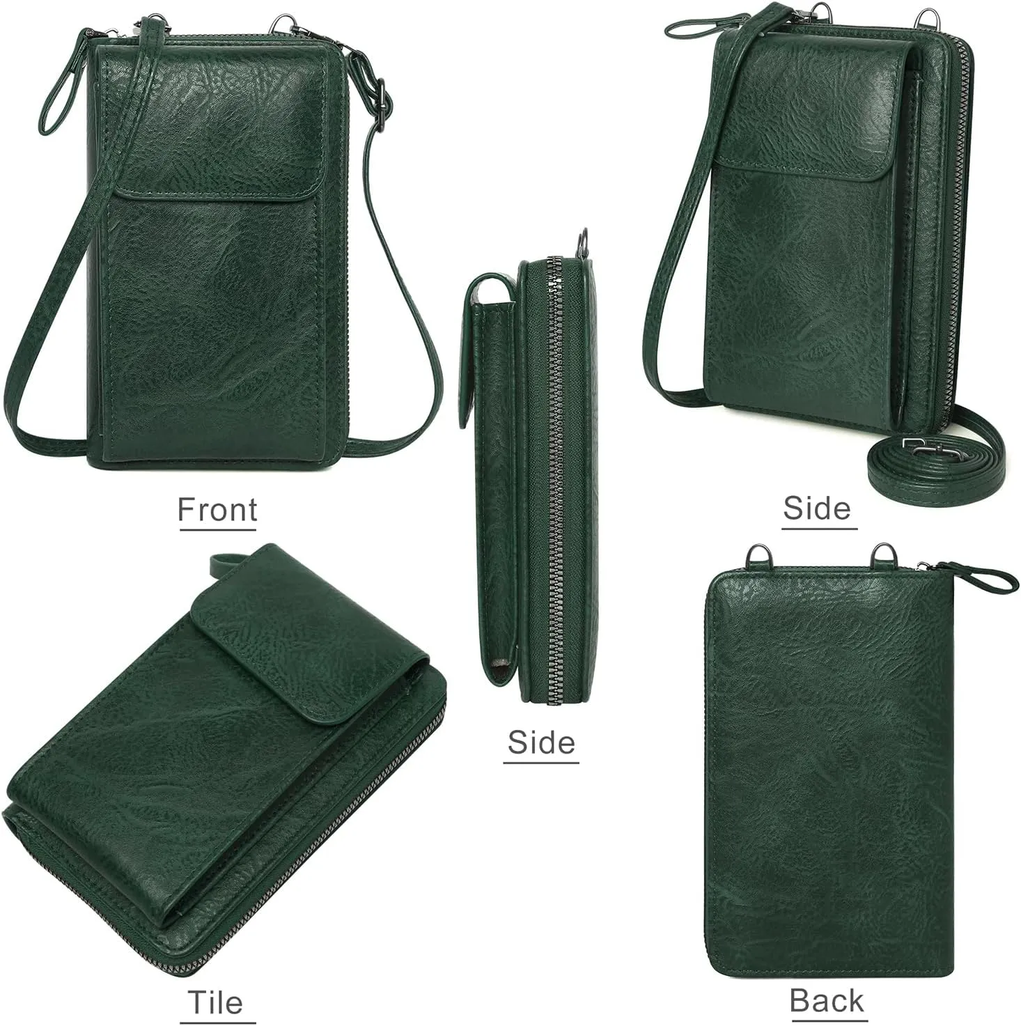 KUKOO Small Crossbody Bags for Women PU Leather Cell Phone Purse Wallet with Credit Card Slots