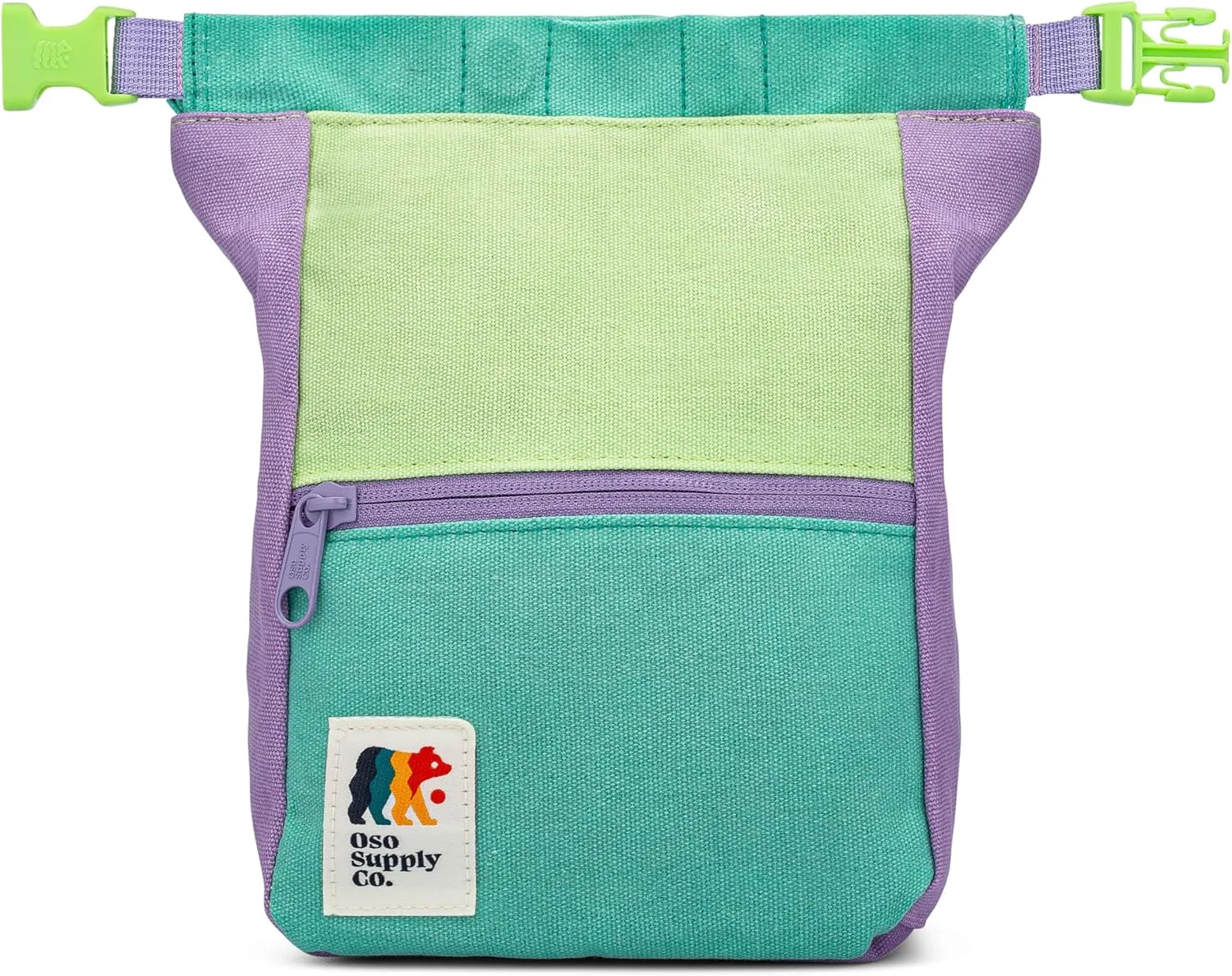 Kulshan Bouldering Bucket, Large Size Chalk Bag for Rock Climbing, Chalk Pot with Magnetic Roll Down Closure, Brush Loop, Zippered Pockets for Climbers