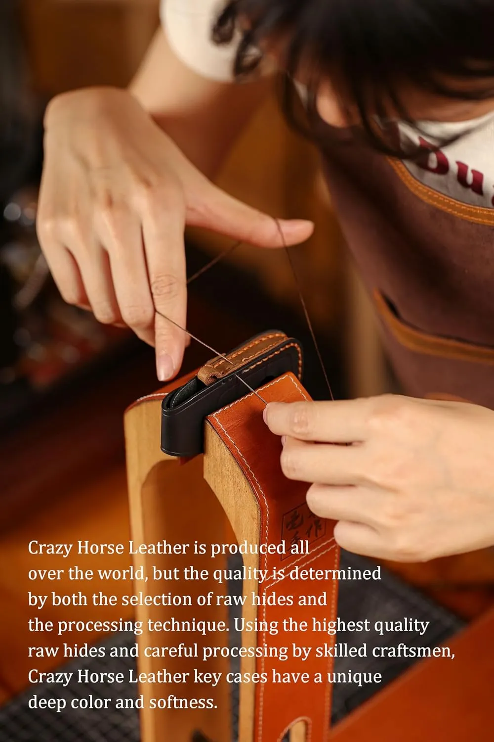 KUNIO Cowhide Leather Car Key Fob Cover Fit for Dodge RAM 1500 2500 3500 4500 5500 Pickup 2019 2020 2021 2022 Key Protective Cover Keychain Key Holder Key Cover 5 Button Brown