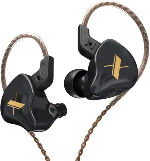 KZ EDX in-Ear Monitors, HiFi Stereo Stage/Studio IEM Wired Noise Isolating Sport Earphones/Earbuds/Headphones with Detachable Cable 2Pin for Musician Audiophile (Without Mic, Black)