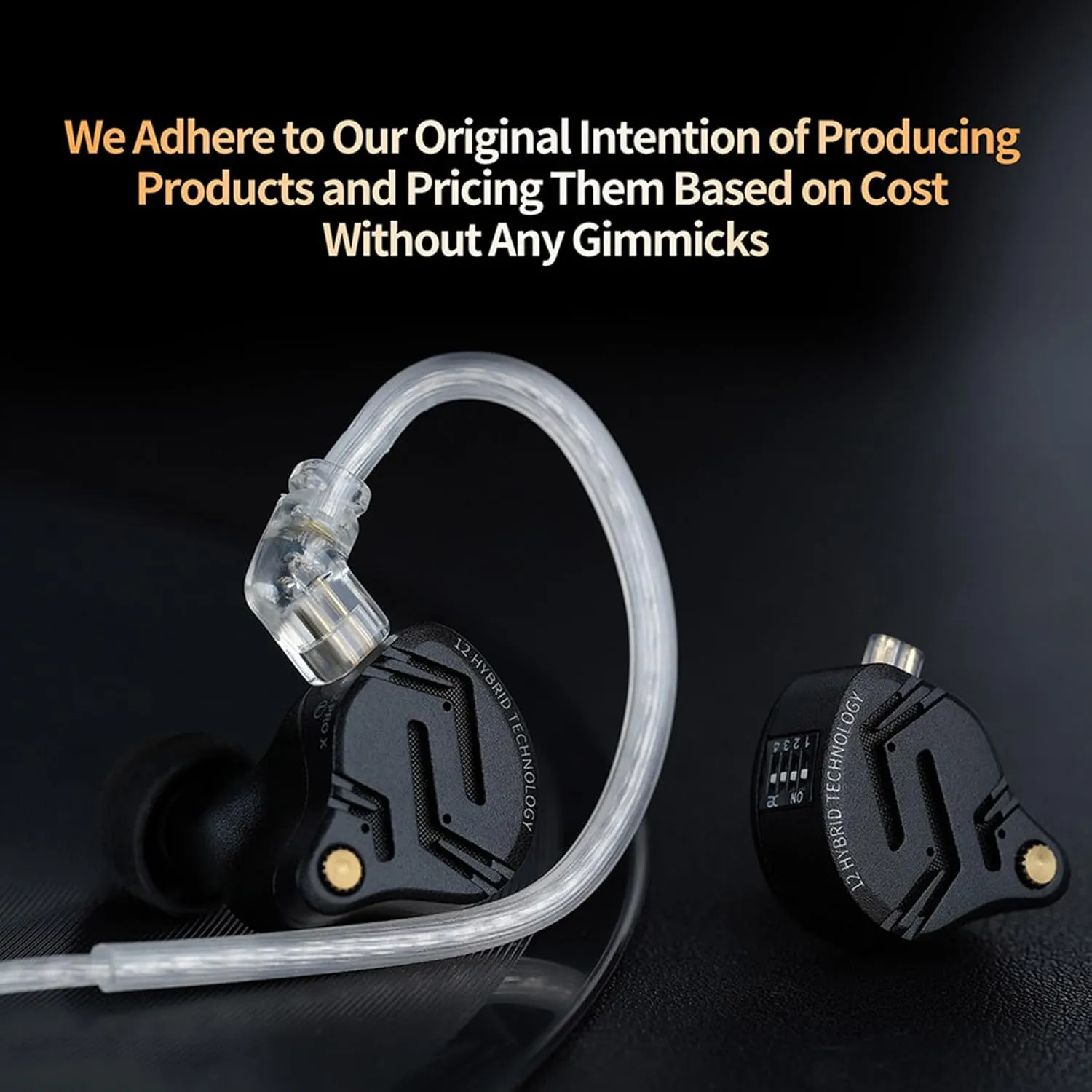 KZ ZS12 PRO X in Ear Monitor IEM Headphones,1DD 5BA Hybrid Wired Gaming Earbuds,KZ Earbuds Earphones,Best in Ear Headphones with 2PIN Cable for Audiophile (Dark Black, with Microphone)…