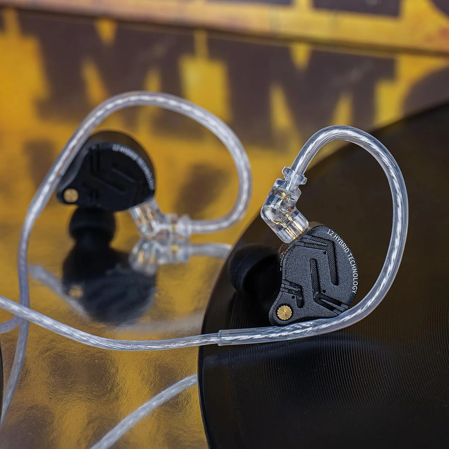 KZ ZS12 PRO X in Ear Monitor IEM Headphones,1DD 5BA Hybrid Wired Gaming Earbuds,KZ Earbuds Earphones,Best in Ear Headphones with 2PIN Cable for Audiophile (Dark Black, with Microphone)…