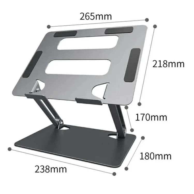 L303 Aluminum Alloy Adjustable Tablet Stand for Devices Up To 17.3 Inch Foldable Cooling Laptop Riser