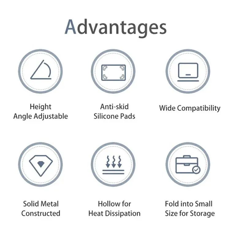 L303 Aluminum Alloy Adjustable Tablet Stand for Devices Up To 17.3 Inch Foldable Cooling Laptop Riser