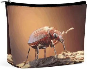 Ladies Makeup Bag Travel Toiletries Bag Small Bug Printed Portable Cosmetic Bag Suitable for Vacation Travel