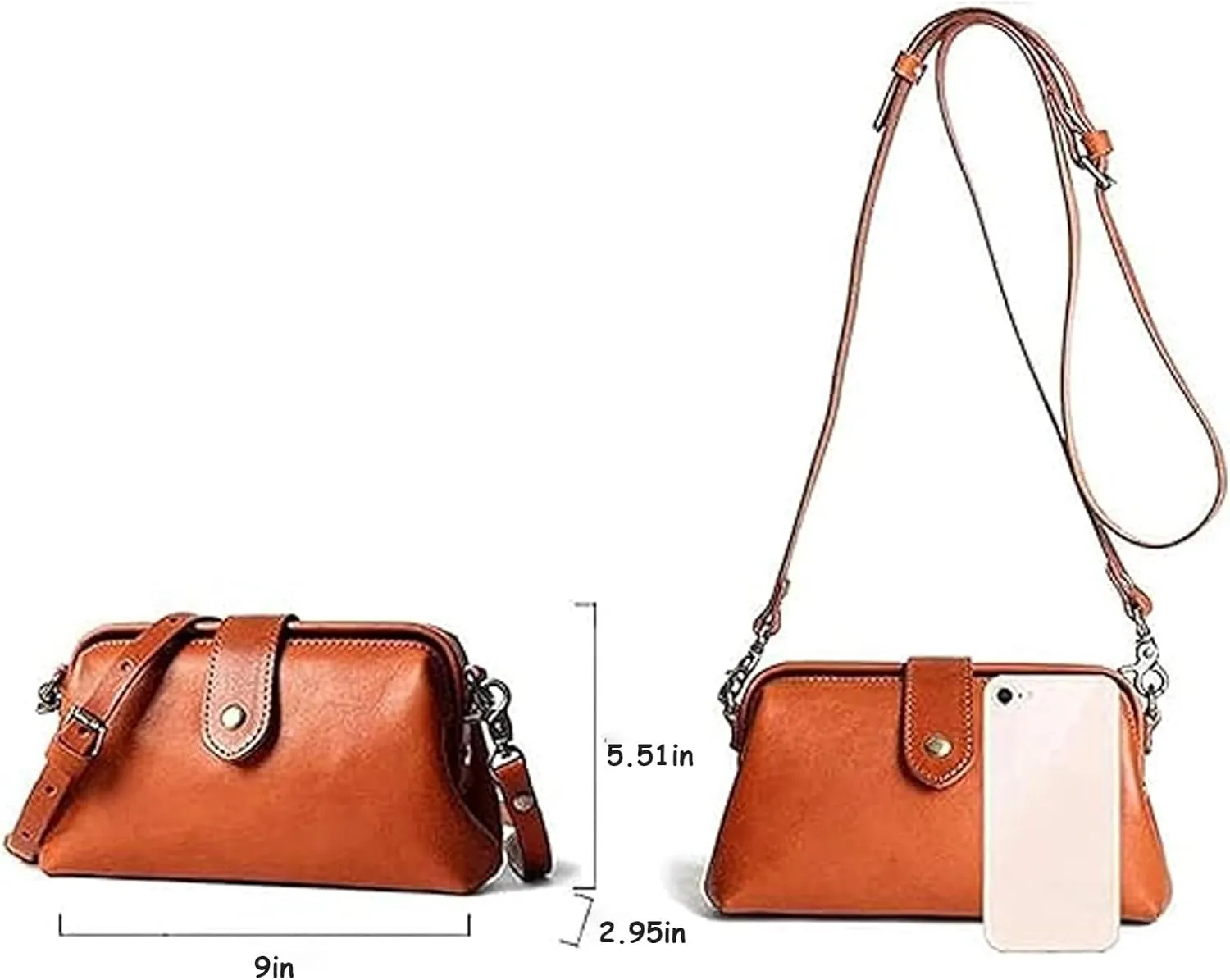 Langrents Retro Handbag, Langrents Handmade Bag, Retro Handmade Bag, Langrents Waterproof Shoulder Bag for Women (Red)