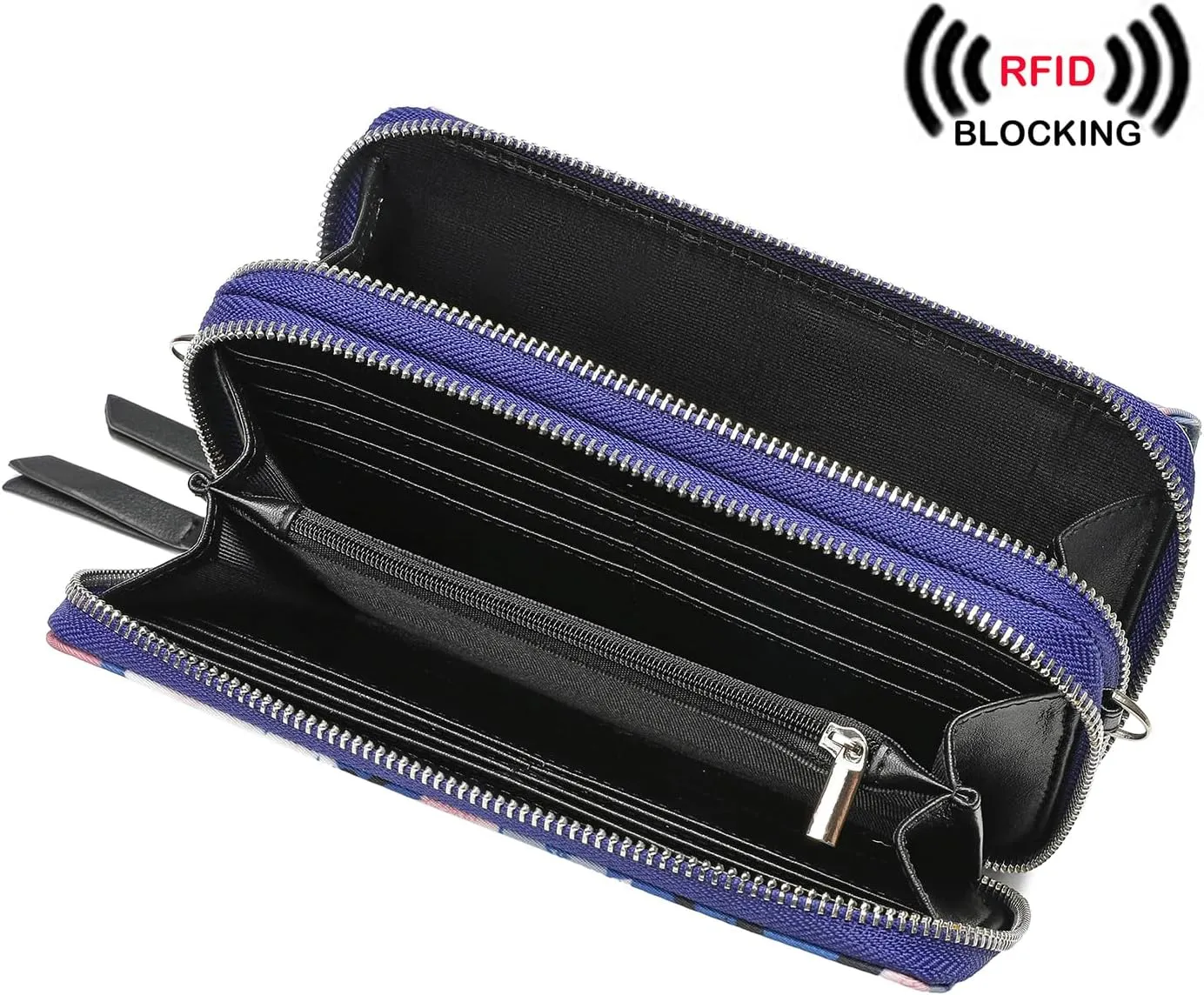 Lanyani RFID Crossbody Wallet Wristlet Purse with Phone Pocket For Women Vegan Leather