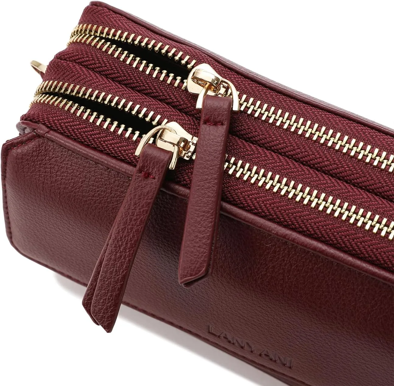 Lanyani RFID Crossbody Wallet Wristlet Purse with Phone Pocket For Women Vegan Leather