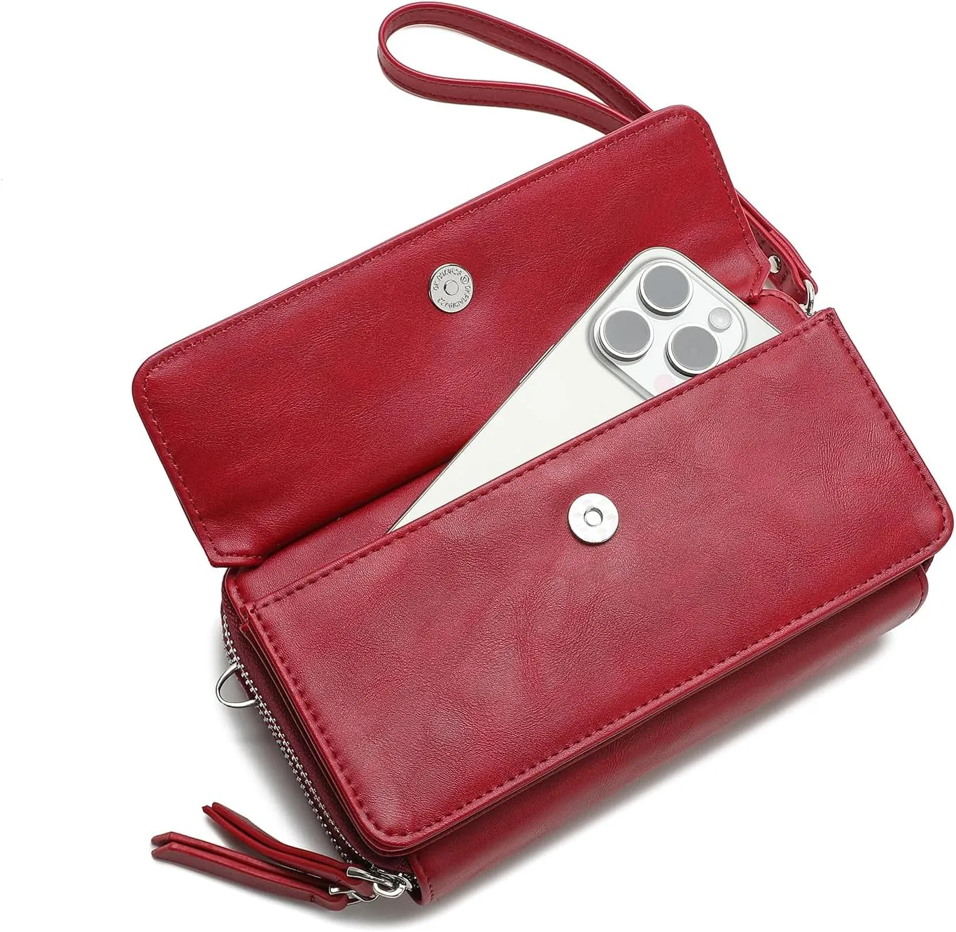 Lanyani RFID Crossbody Wallet Wristlet Purse with Phone Pocket For Women Vegan Leather